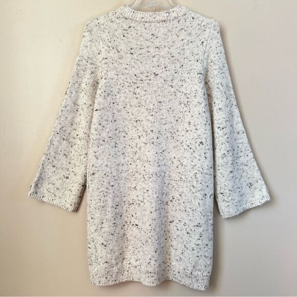 MADEWELL Donegal Button Bell Sleeve Sweater Dress Ivory Grey Size M - Picture 7 of 15